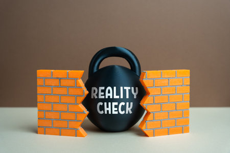Reality check breaks down false ideas and misconceptions. Facing truth and overcoming illusion. Self development, education, leadership, and media analysis.の写真素材