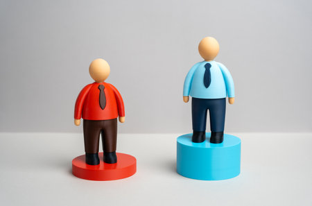 Comparison of productivity indicators of two office workers. Competition between employees....