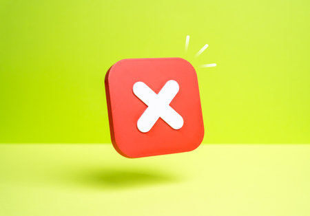 A rejection sign hovers on a green background. Cancellation, refusal. Prohibition and suspension. Non-acceptance and postponement. Denied approval, system errors, and bureaucratic barriers.の写真素材