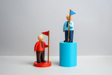 Rival leaders and their success on the scale. Comparing the progress gap. Competition in business...