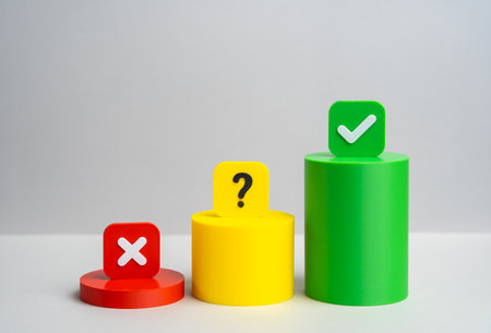 Voting results for approval, disapproval and vacillating. Elections or referendum. Social survey. Public opinion dynamics and democracy.の写真素材