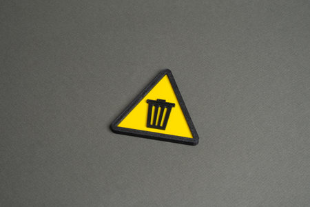 Garbage and waste, a symbol of attention. Waste disposal. Environmental awareness and sustainable living. Recycling and proper waste management.の写真素材