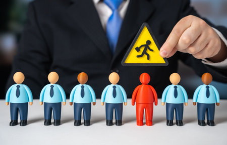 A key employee has decided to quit or migrate. Reasons for employee departures and the search for replacements. Workforce shortages, economic decline, talent mobility, and changes in employment.の写真素材