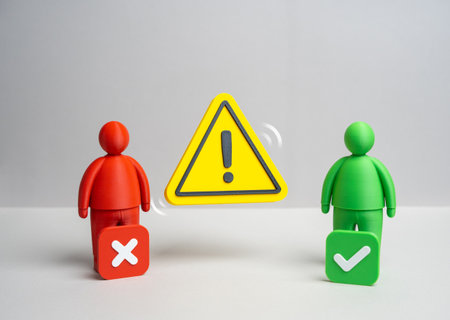 Take a position for or against an issue or problem. Election issues. Depicts political choices and decision making. Civic education, debate topics and policy awareness in media and analytics.の写真素材