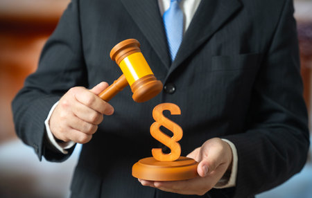 Judge passes new law. Business and Law. Legal changes, regulatory frameworks and corporate compliance discussions in media and education.の写真素材