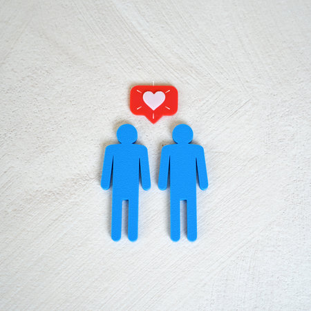 The relationship between two men. Romantic gay relationships. LGBTQ+ rights, social equality and...