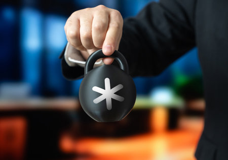 A businessman holds a weight with a star on it. Hidden appendices and clarifications in the...
