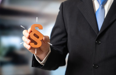 Laws and regulations in business. Employment contract. Contract provisions. Legal norms define labor relations and obligations. Compliance, rights protection and risk reductionの写真素材