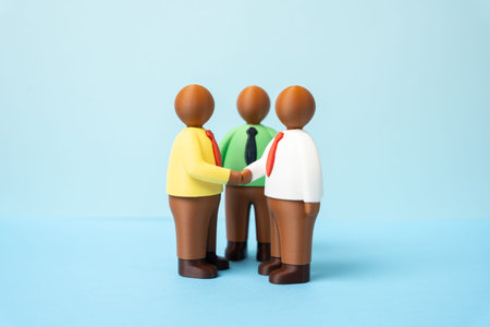 Office workers holding a meeting. Concluding a business deal. Figures of people. Corporate...