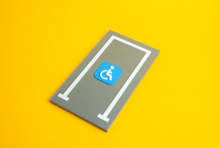 Parking space for persons with disabilities. Inclusive infrastructure concept, equal access and...