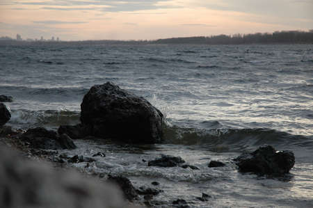 Millions of years ago, the entire territory of the modern Samara region was hidden under the waters of the ancient sea. This is evidenced by numerous deposits of rubble layers, fossilized sea silt.の写真素材