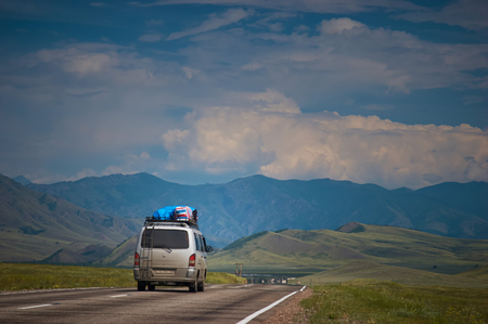 Road in the Siberian steppeのeditorial素材