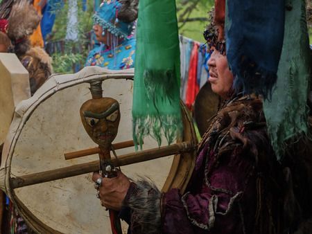 Tuvan Shaman at the Riteのeditorial素材