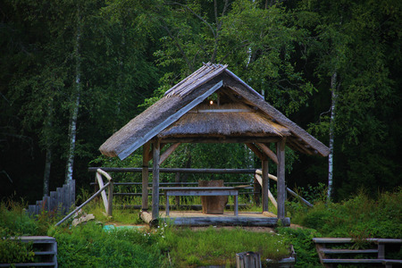 gazebo in the forestのeditorial素材