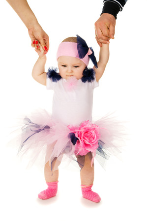parents support the child's handsの写真素材