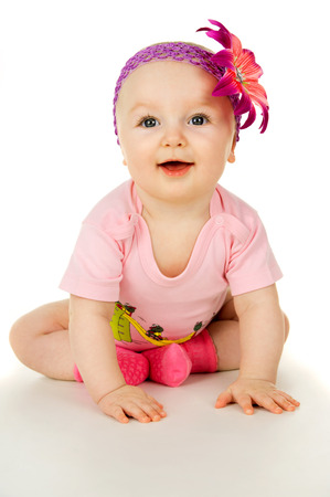 beautiful little baby smilingの写真素材