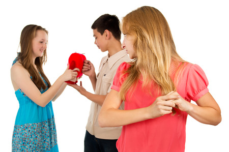 Girl sees the guy treasonの写真素材