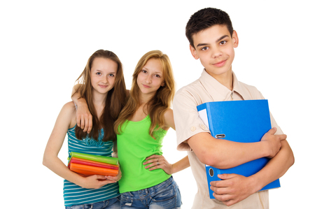 Student with friends to keep booksの写真素材