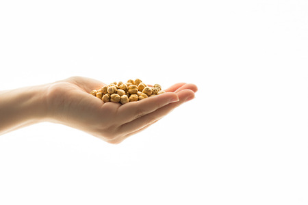 handful Roasted chickpeaの写真素材