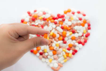 heart shaped drugsの写真素材