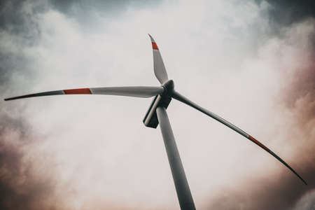 wind turbine in the skyの写真素材