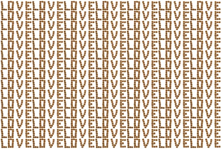 Love inscription lined with crackers on a white backgroundの写真素材