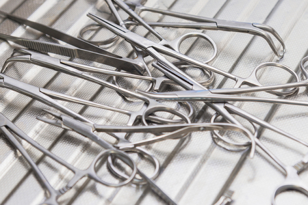 A set of tools for carrying out operations on animals, castration, sterilizationの写真素材