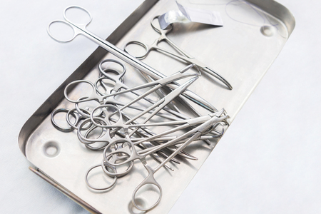 A set of tools for carrying out operations on animals, castration, sterilizationの写真素材