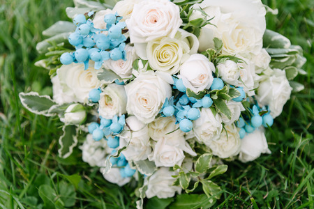 Bouquet of flowers. The bride's bouquet. Bridal bouquet. Floristics. Wedding bouquet from different...