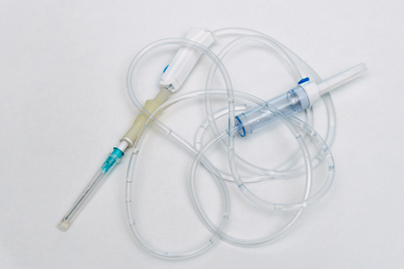 Intravenous infusion. Intravenous infusion. The introduction of liquids, drugs or drugs, blood components in the venous vessel.の写真素材