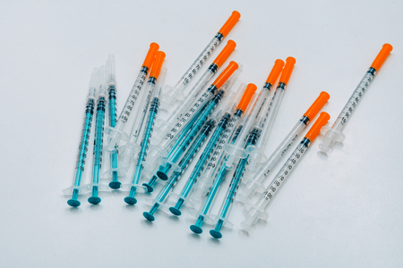Treatment against addiction. Vaccination of people. Insulin injection. Diabetesの写真素材