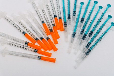Treatment against addiction. Vaccination of people. Insulin injection. Diabetesの写真素材
