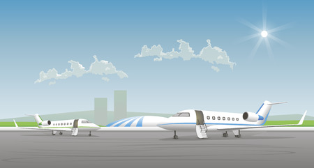 planes are at the airportのイラスト素材