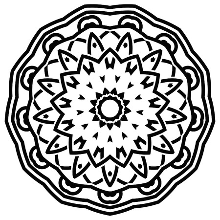 beautiful vector decorative mandala, mix of symmetric flowers and geometrical elements and shapes, could be used for tattoos and phone cases then any kind of decorative designsのイラスト素材
