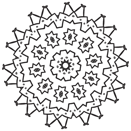 beautiful vector decorative mandala, mix of symmetric flowers and geometrical elements and shapes, could be used for tattoos and phone cases then any kind of decorative designsのイラスト素材