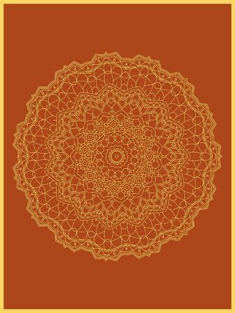 Indian mehndi decorative and colorful golden abstract mandala vector art and mix of repeated pattern illustration, perfect for coloring pages, phone cover, greeting and poster card, henna tattoo and christmas holiday, also used for wedding celebration and yoga, meditation then android coloring applications and gamesのイラスト素材