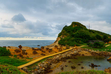 This is a part of Yehliu Geology Park at Wanli District of New Taipei City of Taiwan.の写真素材