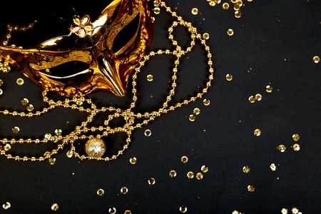Black and gold carnival mask.の写真素材