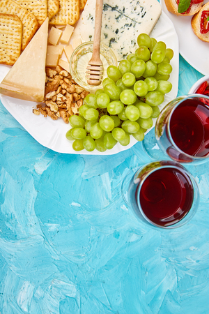 Italian antipasti wine snacks set.の写真素材
