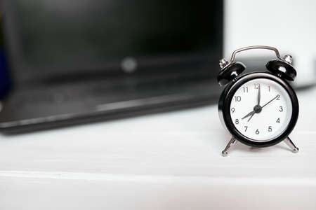 Time management concept, office workplace, notebook, computerの写真素材