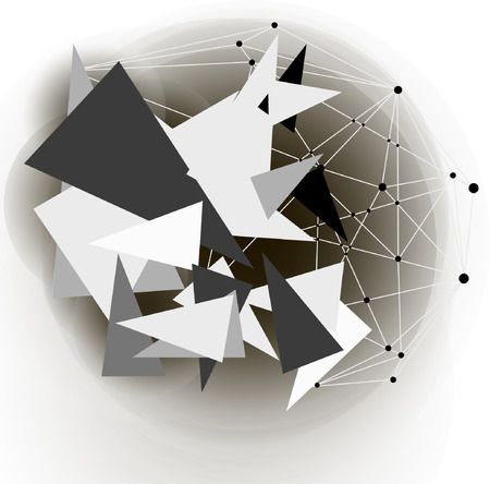 Abstract Explosion Background. Vector illustration. Triangle, grunge particles. Abstract burst background.のイラスト素材