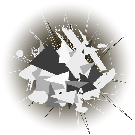 Vector Illustration.Polygon Geometry Background. Abstract Polygonal Geometric Shape.explosion. dimensional technology element with wireframe.のイラスト素材