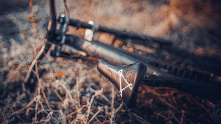 Full suspention Mountain bike for downhill and enduro ridingのeditorial素材