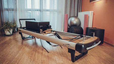 Home hall for pitales. Pilates machinesの写真素材