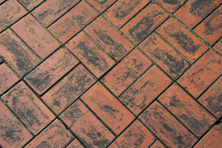 Outdoor brick floor in the public park, use for background or texture