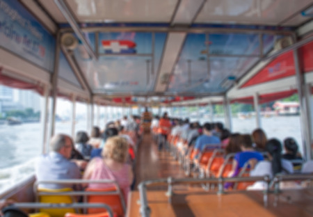 Abstract blur of express boat transportの写真素材