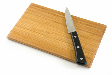 Knife and wooden cutting board, Ready to cooking.の写真素材