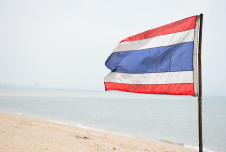 Thai flag on the beach