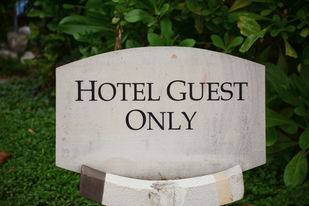 Hotel guest only sign, Thailandの写真素材