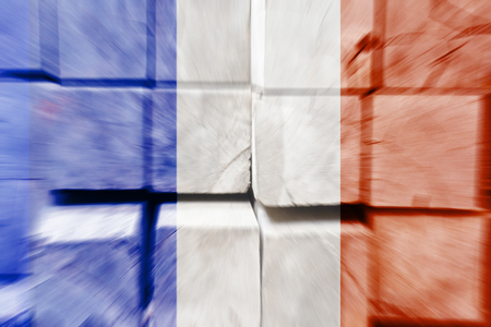 Abstract France flag On a wooden Texture. log textureの写真素材